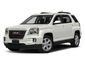 白色GMC Terrain SUV攝影棚照片，帶有鍍鉻細節和黑色飾邊。 — 螢幕保護 壁紙