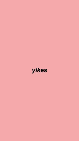 純色粉紅色背景上顯示粗體黑色文字 yikes。