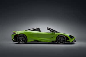 攝影棚中青檸綠色McLaren 720S Spider開篷跑車，配黑色輪圈和敞開車頂。 — 4K 法拉利 壁紙