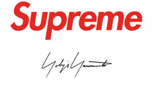 帶有黑色墨水設計師簽名的Supreme品牌標誌。
