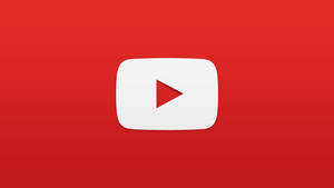 YouTube標誌，紅色背景上有播放按鈕