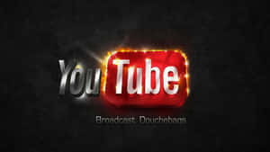 YouTube 標誌在深色背景上燃燒火焰，下方有文字 — YouTube 壁紙