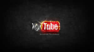 YouTube標誌在深色紋理背景上帶有火焰邊緣，下方有文字。 — 遊戲 壁紙
