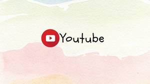 YouTube 標誌在水彩背景上，帶有粉彩粉紅、綠色和薄荷色調。 — 凌志標誌 GIF 壁紙