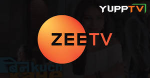 ZEETV 標誌，帶有橙色圓圈和背景中模糊的人物。