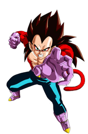 動漫角色比達（Vegeta）以戰鬥姿態出現，帶有紅色尾巴和紫色手套。 — POCO Pad 壁紙