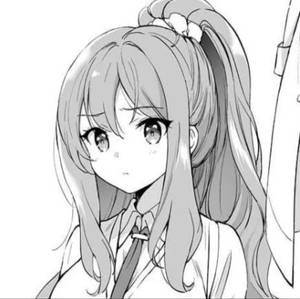 灰階動畫女孩，長髮，校服 — 靚靚動畫 壁紙