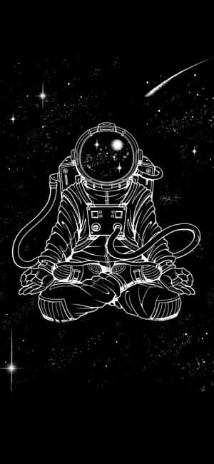 穿著太空衣的太空人在星星和彗星尾跡中冥想。 — Pixel 9 Pro 壁紙