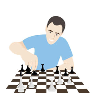 男子面帶微笑玩國際象棋。 — 國際象棋 壁紙