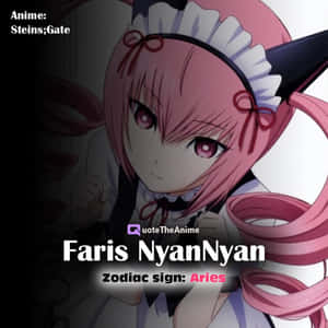 動漫角色 Faris NyanNyan 身穿女僕裝，戴著貓耳和粉紅色頭髮。 — 彩虹貓 壁紙
