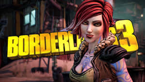 紅髮紋身女性在反烏托邦城市荒地中，帶有 Borderlands 3 標誌。 — 無主之地2 壁紙