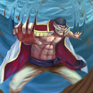 動漫戰士身披紅色斗篷，留著白色鬍鬚，釋放水攻擊。 — 現代戰爭 壁紙