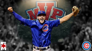 身穿小熊隊球衣的棒球選手高舉雙臂慶祝獲得MVP。 — 科比· Bryant 壁紙
