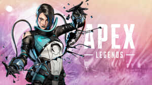 一位身穿未來裝甲的女性遊戲角色在宇宙環境中引導能量。 — Apex 英雄 壁紙