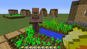 Minecraft村民在木屋村莊河流附近 — 我的世界 壁紙