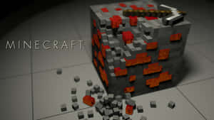 Minecraft熔岩方塊，瓷磚地板上散落方塊