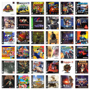 PlayStation遊戲封面網格，展示來自不同類型的經典作品。 — iPad Air 壁紙