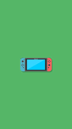 綠色背景上嘅Nintendo Switch遊戲機 — 淺綠色美學動態圖 壁紙