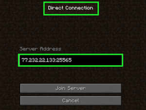 Minecraft伺服器連接畫面，IP地址欄位以綠色突出顯示。 — 型格 Minecraft 壁紙