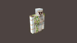 Minecraft風格的方塊狀殭屍，覆蓋苔蘚，眼睛發出紅光。 — 型格 Minecraft 壁紙