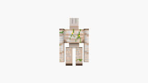 一個帶有木質紋理和綠色藤蔓在其身體上生長的Minecraft角色。 — 型格 Minecraft 壁紙
