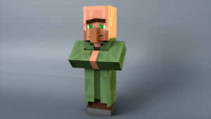 身穿綠色盔甲、雙臂交叉的Minecraft角色 — 我的世界 壁紙