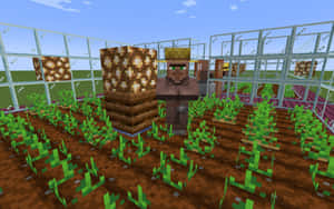 Minecraft農夫在溫室中種植作物 — 最佳 Minecraft 壁紙