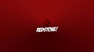 像素化的紅石方塊，帶有 'REDSTONE!' 文字，位於紅色漸變背景上。