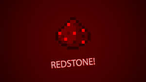 像素化紅石方塊，帶有顯示 redstone 的發光文字