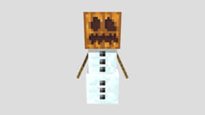 Minecraft風格的南瓜頭像素雪人 — 雪花 壁紙