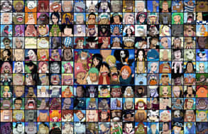 One Piece動畫角色網格，擁有表情豐富的臉孔和多樣的髮型。 — MacBook Air M4 壁紙
