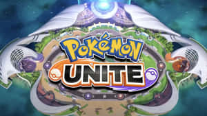 未來風格體育場競技場上方的 Pokémon Unite 遊戲標誌。 — 寵物小精靈 劍與盾 壁紙