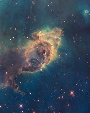 深空中帶有星星的發光星雲 — 4:5 壁紙