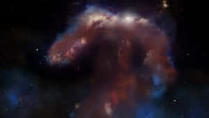 一個色彩繽紛的星雲在黑暗的宇宙中發光，周圍環繞著遙遠的星星。 — 史詩 壁紙