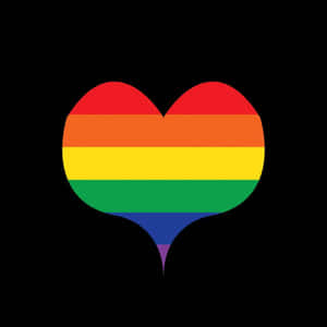 一個彩虹色的心形標誌，在黑色背景上代表 LGBTQ 驕傲。 — 藍色心形 壁紙