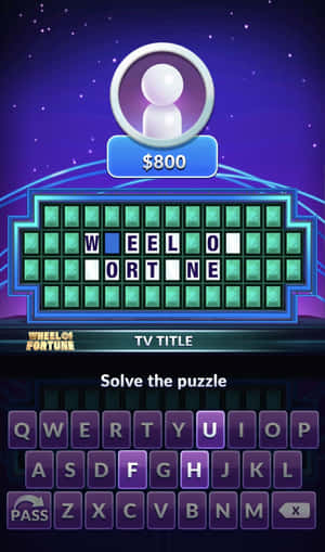 Wheel of Fortune 遊戲畫面，包含謎題和鍵盤 — Galaxy Tab A11 壁紙