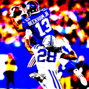 13號足球員接球，28號防守員嘗試攔截。 — iPad (A16) 壁紙