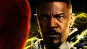 Samuel L Jackson 飾演的 Nick Fury 帶有發光的黃色能量效果。 — 蜘蛛俠 壁紙