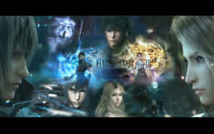 《Final Fantasy Versus XIII》角色在魔法戰鬥場景中帶有發光效果。 — 最終幻想 壁紙