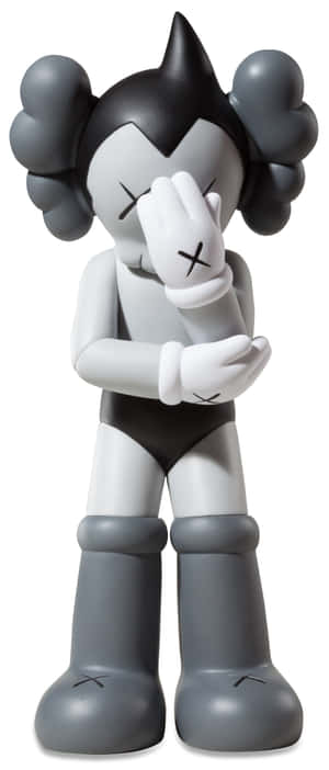 KAWS Companion雕塑，有X形眼睛和雲狀絨毛覆蓋頭部。 — Galaxy Z Flip 壁紙