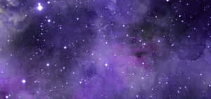 水彩風格的紫色星系，帶有星星和宇宙雲 — 淺紫色動態圖片 壁紙