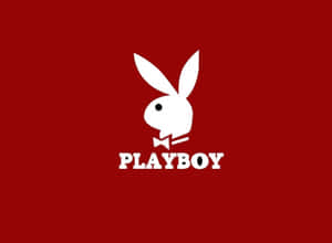 Playboy標誌，紅色背景上有一隻戴蝴蝶結的白色兔子 — 懷舊美學 壁紙