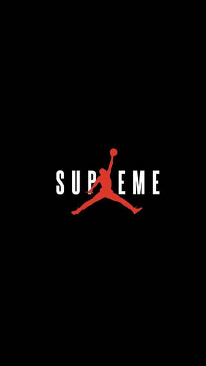 黑色背景上帶有「SUPREME」文字的紅色籃球運動員標誌 — Jordan 標誌 GIF 壁紙