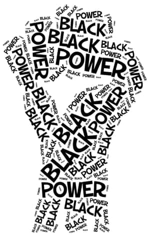 形成舉起拳頭符號的black power文字藝術。 — Nubia Flip2 壁紙