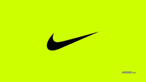 黑色Nike swoosh標誌在亮綠色背景上 — 綠色動態圖 壁紙