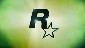 Rockstar Games標誌在綠色和黃色漸變背景上發光。 — 遊戲 壁紙
