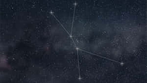 一個明亮的星座在黑暗的星空中以白色勾勒，伴隨著星雲雲層。 — 月色夜空 壁紙