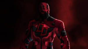 死侍穿著紅黑戰衣，背景為暗紅色 — 超級英雄 壁紙