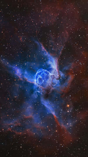 深空中帶有星星的鮮豔藍紅宇宙星雲。 — Spacex GIF 壁紙