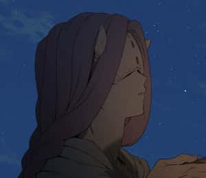 有角和頭巾的動漫角色仰望星空。 — 鬼滅之刃 禰豆子 壁紙